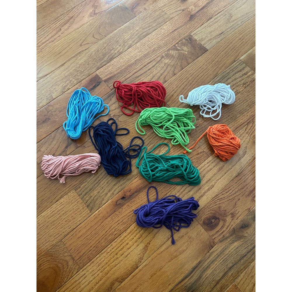Multi Color Macrame Cord Bundle Twisted Cotton Rope Crafting Supplies Lot 12pc